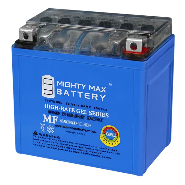 12V 6AH GEL Battery for Honda 50 NPS50, S Ruckus 2016, Mighty Max Battery, Mfr#: YTZ7SGEL162